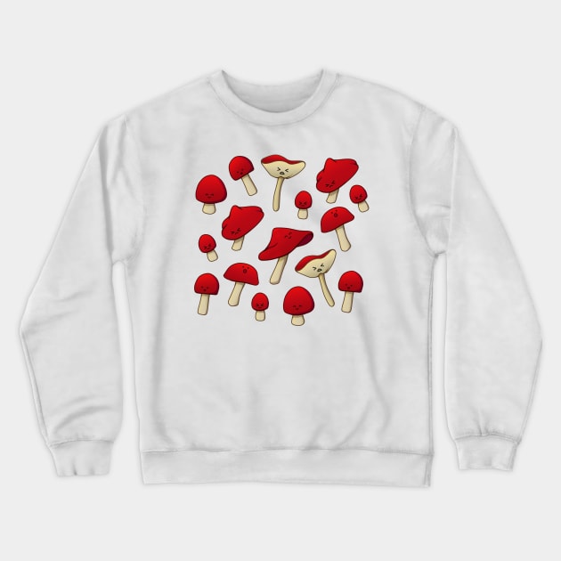 Mushrooms | Cute | Red Crewneck Sweatshirt by Wintre2